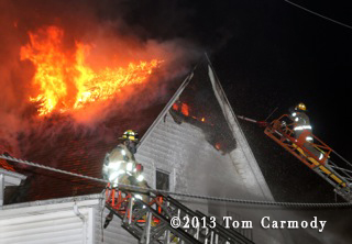 Pawtucket firefighters battle large house fire