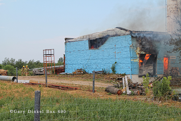 Fire on extremely hot day in Woolwich Township Ontario