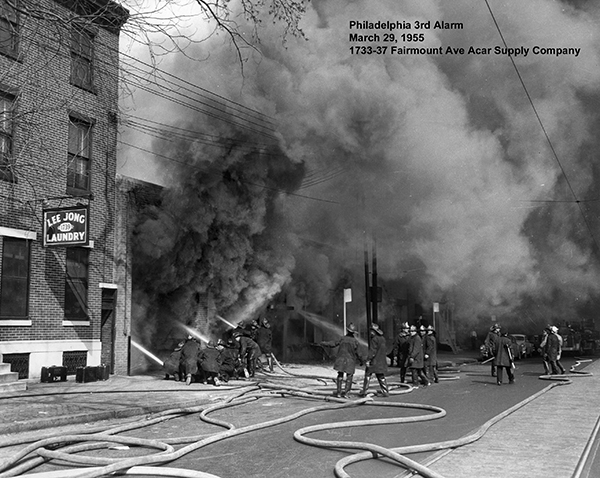 Historic fire scene photo from Philadelphia