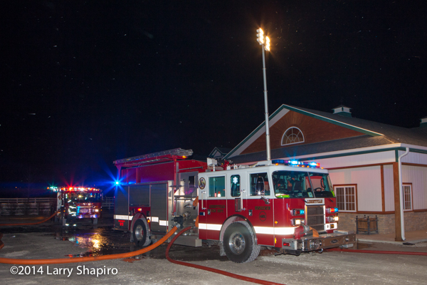Pierce Dash fire engine at night fire scene