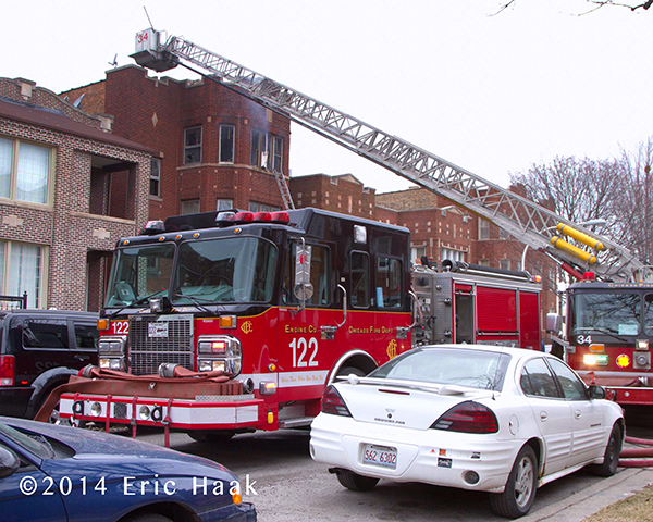 Chicago FD Spartan fire engine at fire scene