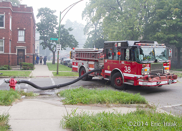 Chicago FD engine at fire scene