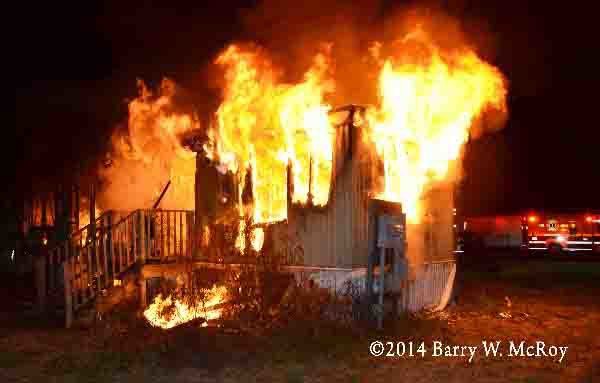 mobile home gutted by fire
