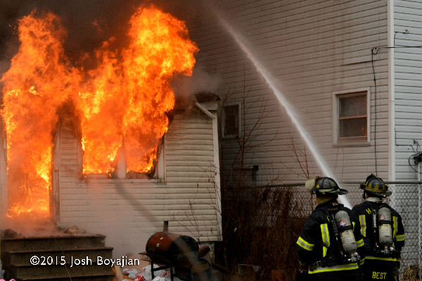 heavy flames from house fire