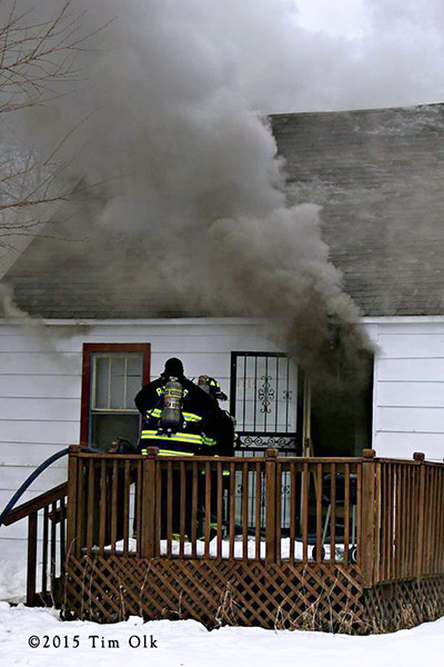heavy smoke at house fire 