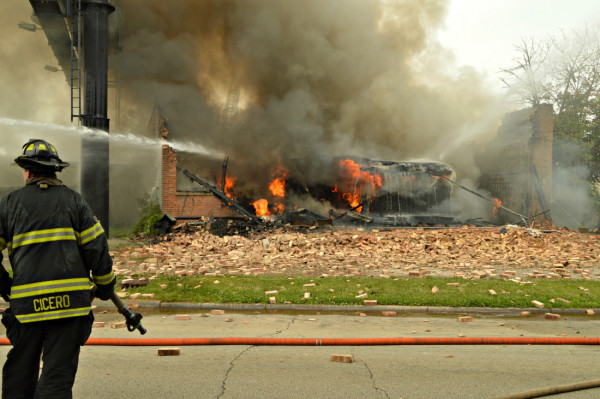 commercial building destroyed by fire