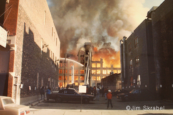 massive warehouse fire in Chicago
