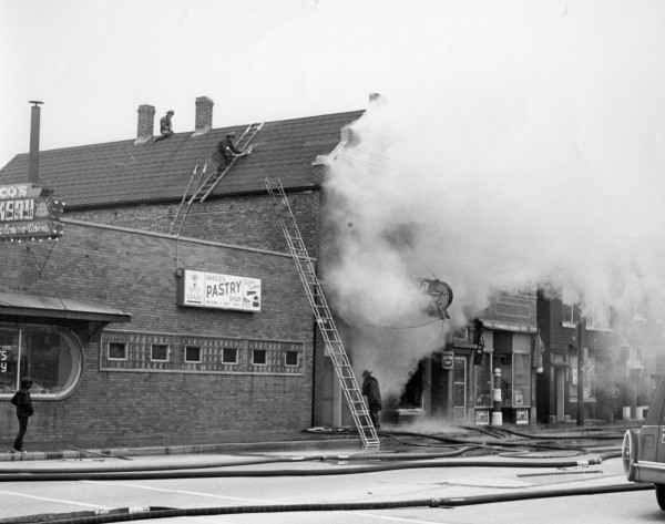 historic Chicago fire scene photo