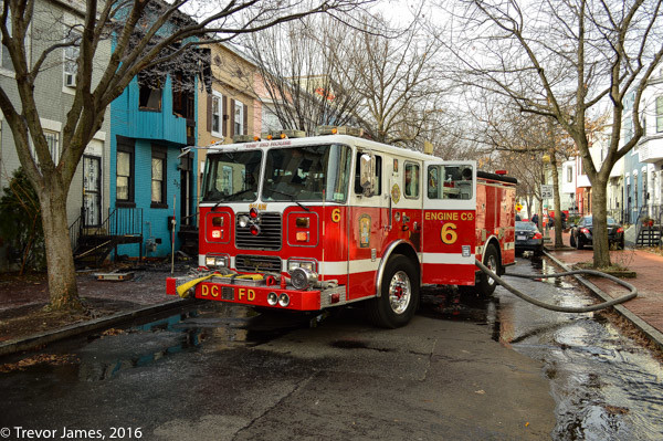 DCFD fire engine at fire scene