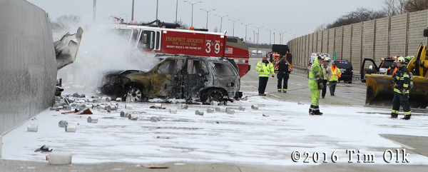 airport crash truck at highway truck fire