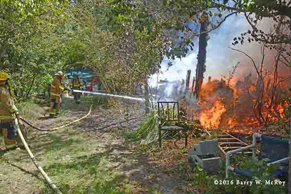 doublewide trailer home destroyed by fire