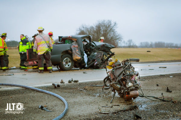aftermath of fatal car crash in West Chicago IL