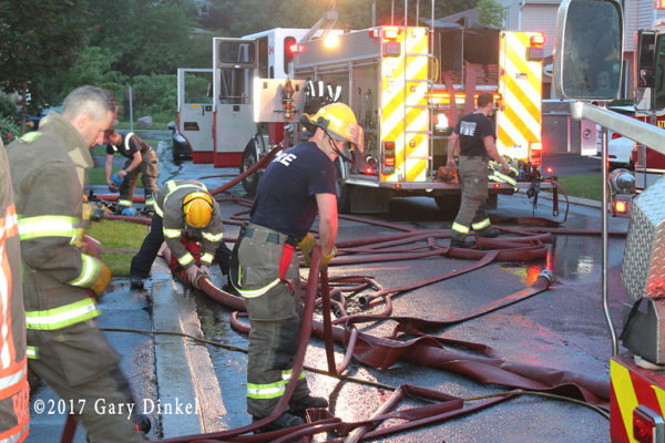 Kitchener firefighters at a fire scene