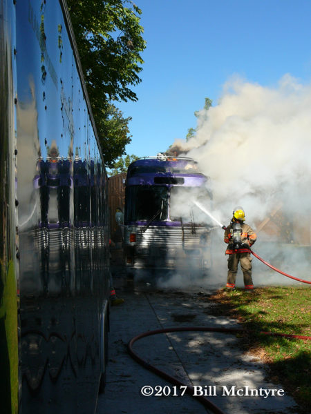 bus fire in New Dundee Ontario