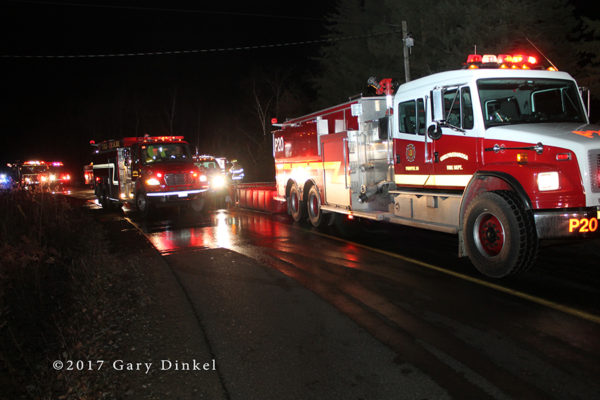 fire engine at fire scene in Canada