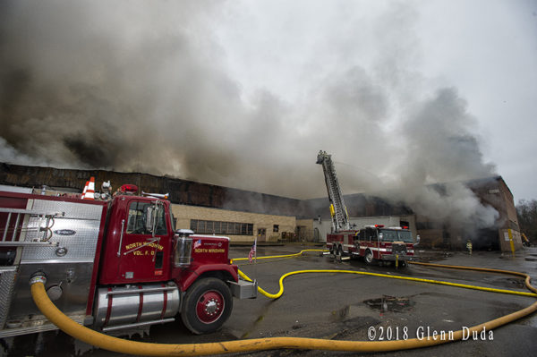 4-alarm fire at Waste Paper 1590 W. Main St. in Willimantic CT 1/28/18