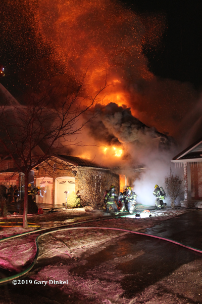 massive fire in a house in Cambridge Ontario