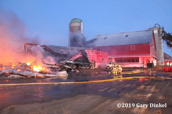 barn fire in Woolwich Township ON
