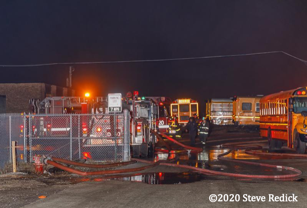large diamater hose at fire scene