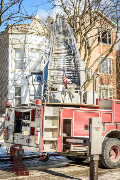 aerial ladder to the roof