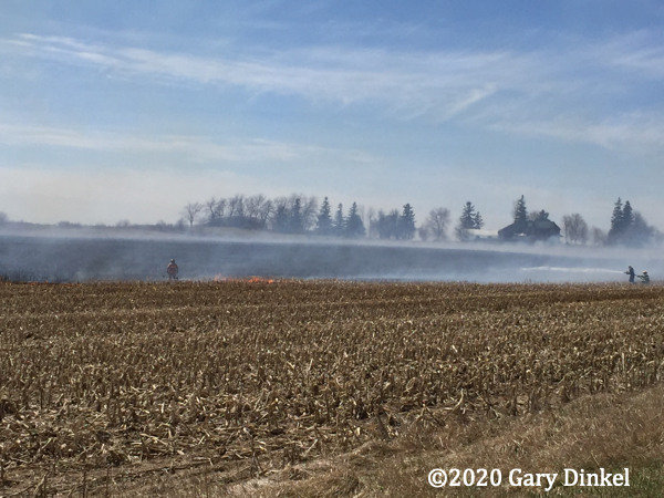 Corn field fire in Ontario